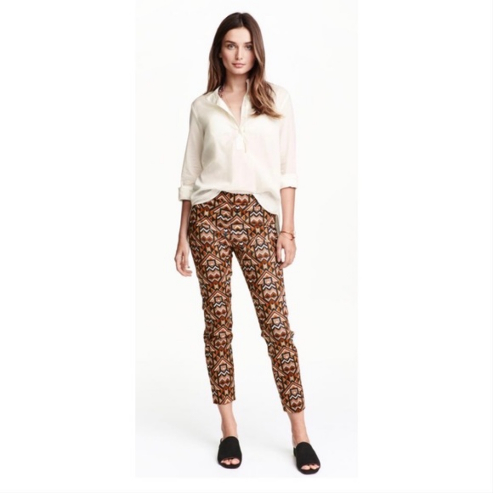 H&M Geo Print Cropped Pants Size 10